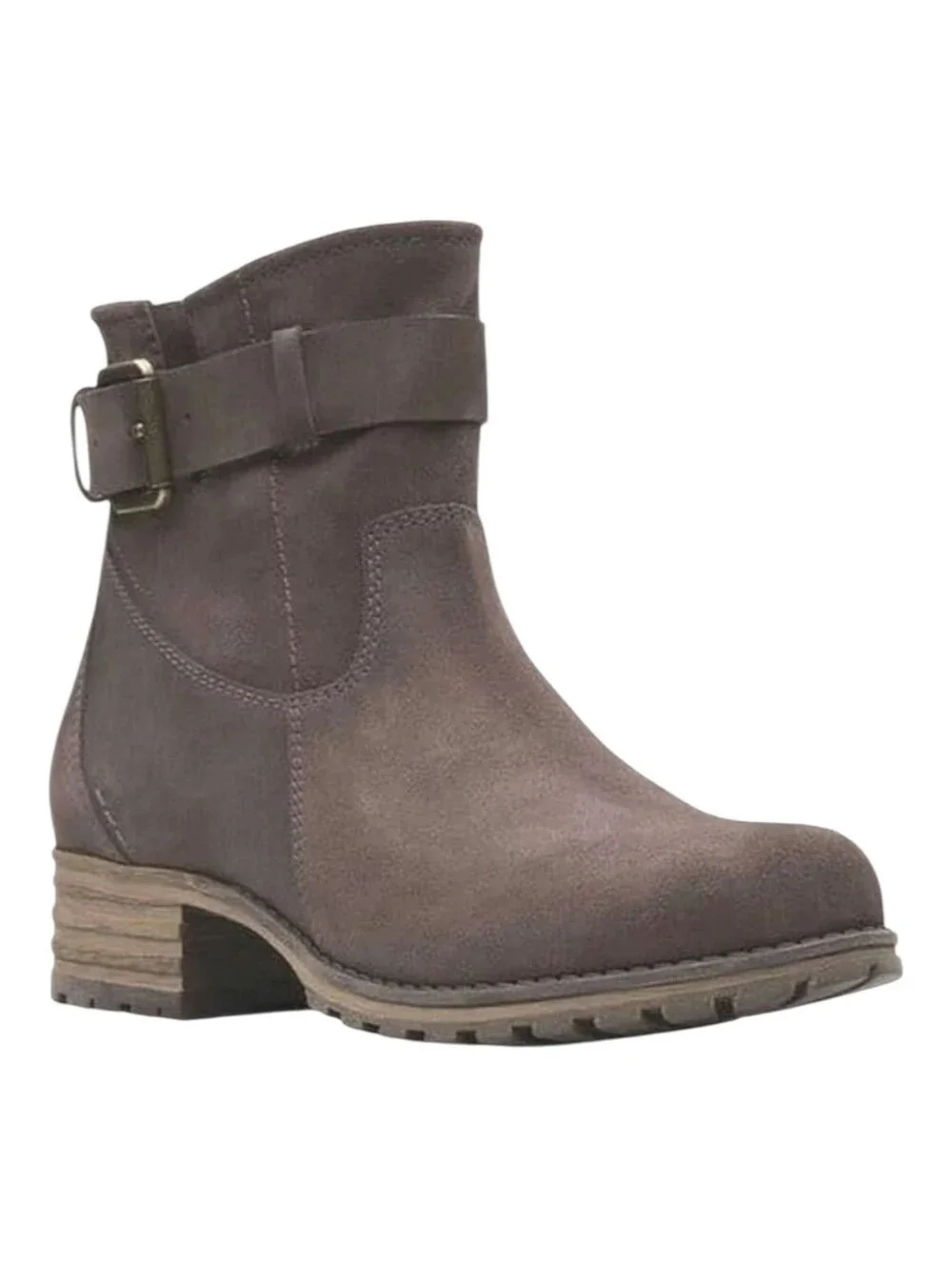 Clarks Collection Women's Marana Amber Brown Suede Ankle Boots Lug Sole 8.5M